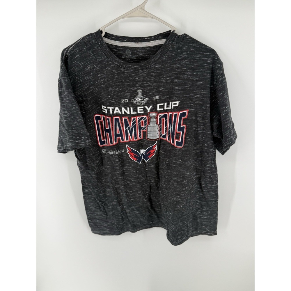 Washington Capitals 2018 Stanley Cup Champions T-Shirt Grey Locker Room Men's L